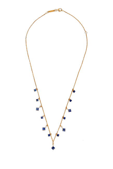 Blue Sapphire Cascade Necklace